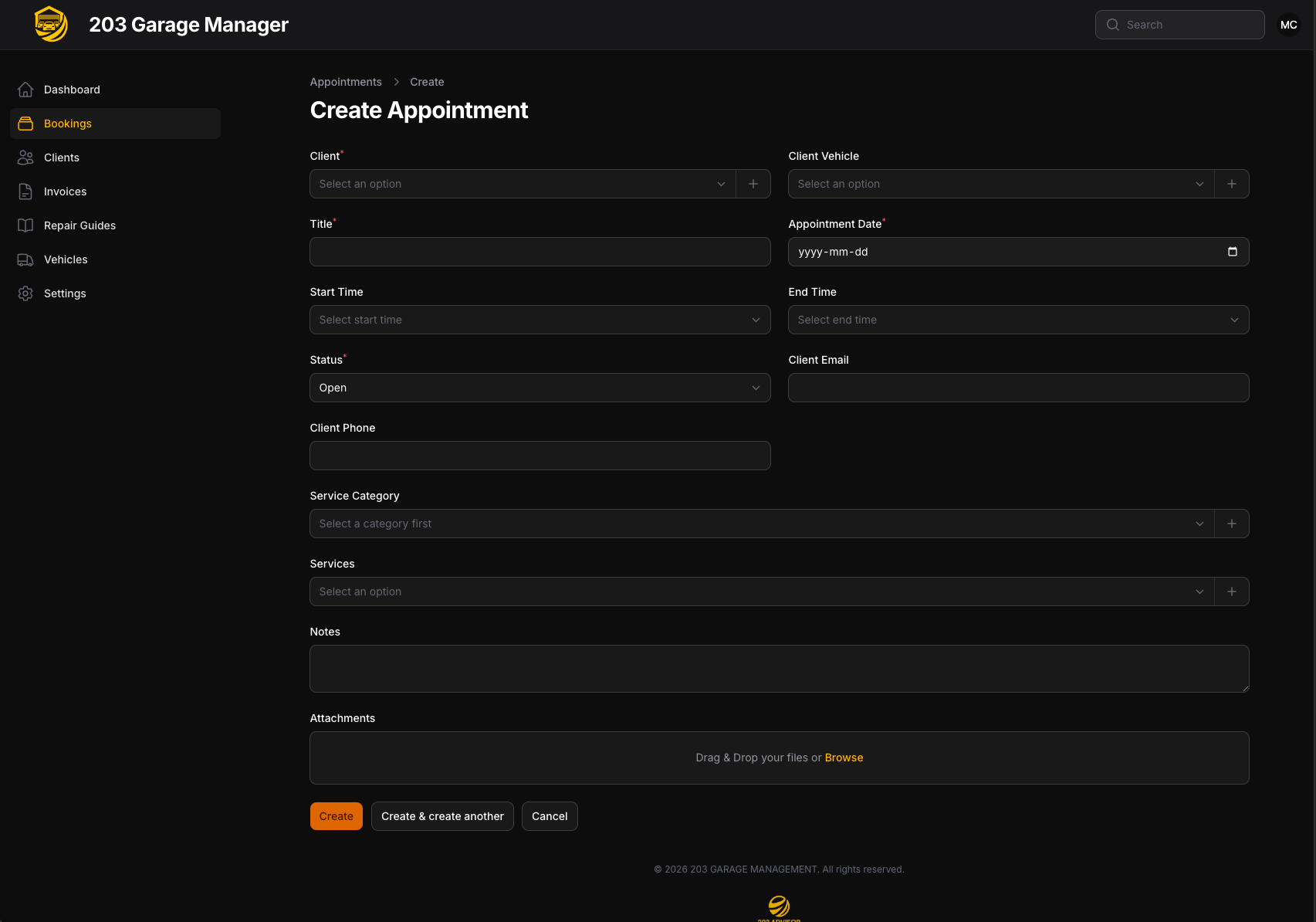 203 Garage Screenshot